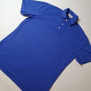 Peter Millar Mens Size M Solid Stretch Pique Mesh Polo Blue MS19EK50S